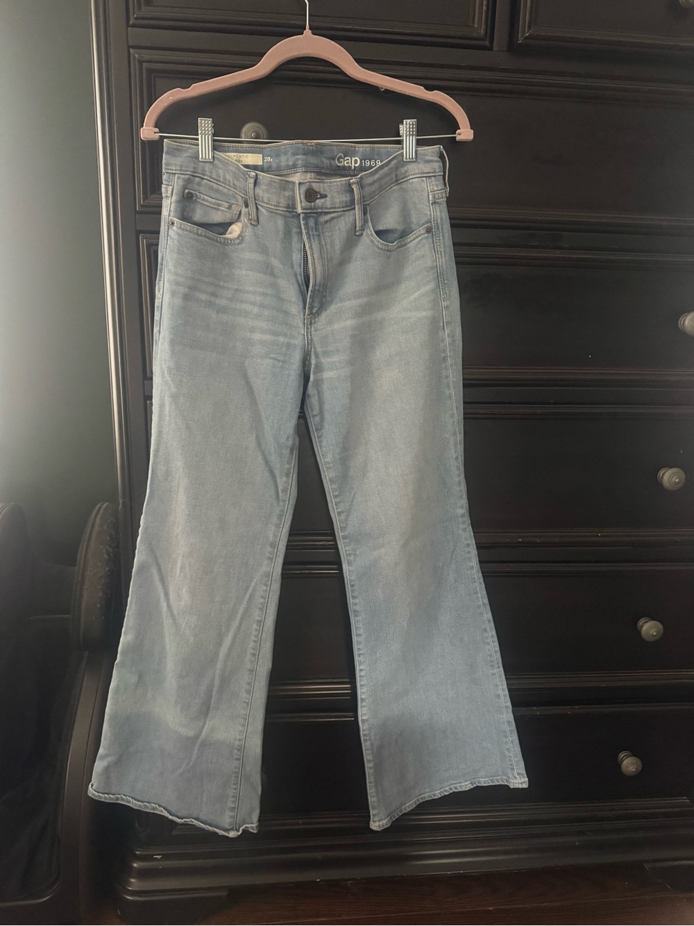 GAP Light Wash High-Rise Flare Leg Jeans